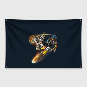 Флаг-баннер с принтом Motorcycle Racing в Петрозаводске, 100% полиэстер | размер 67 х 109 см, плотность ткани — 95 г/м2; по краям флага есть четыре люверса для крепления | motocross | motorcycle racing | мотоцикл