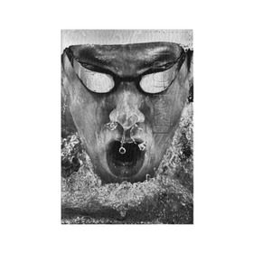 Обложка для паспорта матовая кожа с принтом Пловец в Петрозаводске, натуральная матовая кожа | размер 19,3 х 13,7 см; прозрачные пластиковые крепления | плавание | спорт