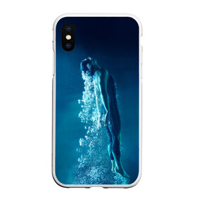 Чехол для iPhone XS Max матовый с принтом Под водой в Петрозаводске, Силикон | Область печати: задняя сторона чехла, без боковых панелей | плавание | спорт