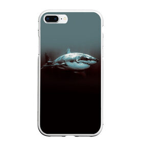 Чехол для iPhone 7Plus/8 Plus матовый с принтом Акула в Петрозаводске, Силикон | Область печати: задняя сторона чехла, без боковых панелей | акула | море | хищник