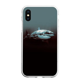 Чехол для iPhone XS Max матовый с принтом Акула в Петрозаводске, Силикон | Область печати: задняя сторона чехла, без боковых панелей | акула | море | хищник