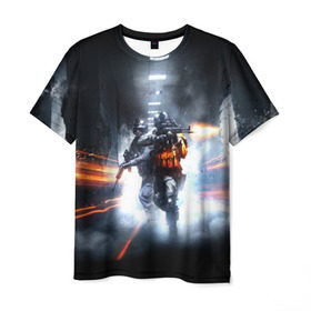 Мужская футболка 3D с принтом Battlefield Hardline в Петрозаводске, 100% полиэфир | прямой крой, круглый вырез горловины, длина до линии бедер | battlefield | game | hardline | игра
