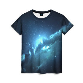 Женская футболка 3D с принтом Atlantis Nebula в Петрозаводске, 100% полиэфир ( синтетическое хлопкоподобное полотно) | прямой крой, круглый вырез горловины, длина до линии бедер | вселенная | галактика | звезда | космос | небеса