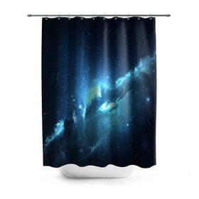 Штора 3D для ванной с принтом Atlantis Nebula в Петрозаводске, 100% полиэстер | плотность материала — 100 г/м2. Стандартный размер — 146 см х 180 см. По верхнему краю — пластиковые люверсы для креплений. В комплекте 10 пластиковых колец | вселенная | галактика | звезда | космос | небеса
