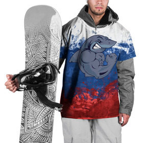 Накидка на куртку 3D с принтом Акула в Петрозаводске, 100% полиэстер |  | плавание | россия | русский | спорт