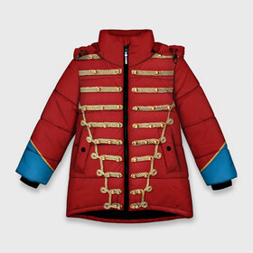 Зимняя куртка для девочек 3D с принтом Пиджак Майкла Джексона в Петрозаводске, ткань верха — 100% полиэстер; подклад — 100% полиэстер, утеплитель — 100% полиэстер. | длина ниже бедра, удлиненная спинка, воротник стойка и отстегивающийся капюшон. Есть боковые карманы с листочкой на кнопках, утяжки по низу изделия и внутренний карман на молнии. 

Предусмотрены светоотражающий принт на спинке, радужный светоотражающий элемент на пуллере молнии и на резинке для утяжки. | jackson | michael | джексон | костюм | майкл | одежда | пиджак