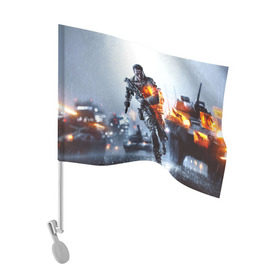 Флаг для автомобиля с принтом Battlefield Multiplayer в Петрозаводске, 100% полиэстер | Размер: 30*21 см | battlefield | армия | бой | война | игра | солдат