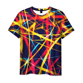 Мужская футболка 3D с принтом Blink в Петрозаводске, 100% полиэфир | прямой крой, круглый вырез горловины, длина до линии бедер | лучи | новые | плетение | прикольные | свет | текстуры | яркие