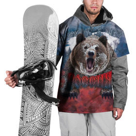 Накидка на куртку 3D с принтом Русский медведь в Петрозаводске, 100% полиэстер |  | медведь | патриот | россия | русский медведь