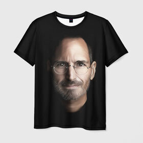 Мужская футболка 3D с принтом Стив Джобс в Петрозаводске, 100% полиэфир | прямой крой, круглый вырез горловины, длина до линии бедер | apple | ipad | iphone | jobs | steve | джобс | стив