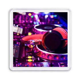 Магнит 55*55 с принтом DJ Mix в Петрозаводске, Пластик | Размер: 65*65 мм; Размер печати: 55*55 мм | Тематика изображения на принте: deejay | dj | диджей | музыка | наушники | пульт