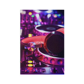 Обложка для паспорта матовая кожа с принтом DJ Mix в Петрозаводске, натуральная матовая кожа | размер 19,3 х 13,7 см; прозрачные пластиковые крепления | Тематика изображения на принте: deejay | dj | диджей | музыка | наушники | пульт