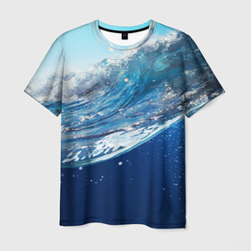 Мужская футболка 3D с принтом Стихия воды в Петрозаводске, 100% полиэфир | прямой крой, круглый вырез горловины, длина до линии бедер | вода | волна | жидкость | море | океан | стихия