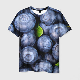 Мужская футболка 3D с принтом Черника в Петрозаводске, 100% полиэфир | прямой крой, круглый вырез горловины, длина до линии бедер | дерево | куст | природа | черника | ягода