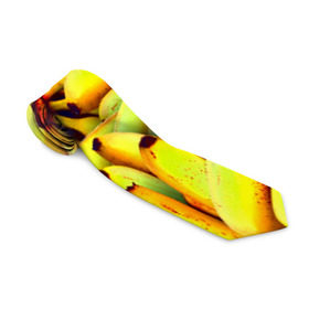 Галстук 3D с принтом Банана в Петрозаводске, 100% полиэстер | Длина 148 см; Плотность 150-180 г/м2 | Тематика изображения на принте: бананы | еда | желтые | популярные | прикольные | фрукты