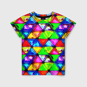 Детская футболка 3D с принтом Треугольник в Петрозаводске, 100% гипоаллергенный полиэфир | прямой крой, круглый вырез горловины, длина до линии бедер, чуть спущенное плечо, ткань немного тянется | абстракции | мозаика | прикольные | текстуры | треугольник