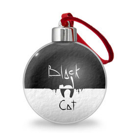 Ёлочный шар с принтом Black cat в Петрозаводске, Пластик | Диаметр: 77 мм | Тематика изображения на принте: черный кот