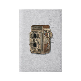 Обложка для паспорта матовая кожа с принтом Фотоаппарат в Петрозаводске, натуральная матовая кожа | размер 19,3 х 13,7 см; прозрачные пластиковые крепления | camera | зеркалка | камера | фотик | фото | фотоаппарат | фотографировать