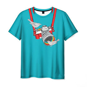 Мужская футболка 3D с принтом Зеркалка в Петрозаводске, 100% полиэфир | прямой крой, круглый вырез горловины, длина до линии бедер | camera | зеркалка | камера | птичка | фотик | фото | фотоаппарат | фотографировать