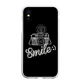 Чехол для iPhone XS Max матовый с принтом Smile в Петрозаводске, Силикон | Область печати: задняя сторона чехла, без боковых панелей | camera | smile | вспышка | зеркалка | камера | фотик | фото | фотоаппарат | фотографировать