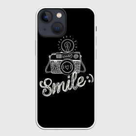 Чехол для iPhone 13 mini с принтом Smile в Петрозаводске,  |  | camera | smile | вспышка | зеркалка | камера | фотик | фото | фотоаппарат | фотографировать