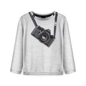 Детский лонгслив 3D с принтом Фотоаппарат на груди в Петрозаводске, 100% полиэстер | длинные рукава, круглый вырез горловины, полуприлегающий силуэт
 | camera | зеркалка | камера | фотик | фото | фотоаппарат | фотографировать