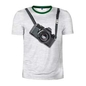 Мужская футболка 3D спортивная с принтом Фотоаппарат на груди в Петрозаводске, 100% полиэстер с улучшенными характеристиками | приталенный силуэт, круглая горловина, широкие плечи, сужается к линии бедра | camera | зеркалка | камера | фотик | фото | фотоаппарат | фотографировать