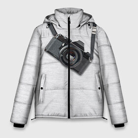 Мужская зимняя куртка 3D с принтом Фотоаппарат на груди в Петрозаводске, верх — 100% полиэстер; подкладка — 100% полиэстер; утеплитель — 100% полиэстер | длина ниже бедра, свободный силуэт Оверсайз. Есть воротник-стойка, отстегивающийся капюшон и ветрозащитная планка. 

Боковые карманы с листочкой на кнопках и внутренний карман на молнии. | Тематика изображения на принте: camera | зеркалка | камера | фотик | фото | фотоаппарат | фотографировать