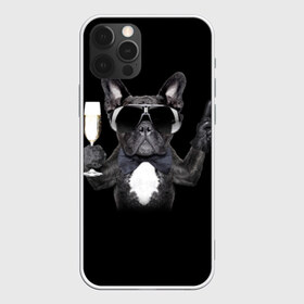 Чехол для iPhone 12 Pro Max с принтом Бульдог в очках в Петрозаводске, Силикон |  | бульдог | в очках | знак | очки | перчатка | победа | французский | фужер