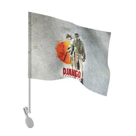 Флаг для автомобиля с принтом Джанго 2 в Петрозаводске, 100% полиэстер | Размер: 30*21 см | django | unchained | ди каприо | квентин | тарантино