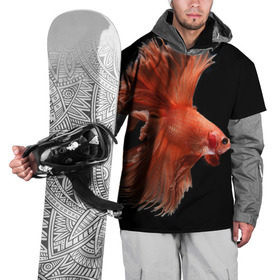 Накидка на куртку 3D с принтом Бойцовая рыбка в Петрозаводске, 100% полиэстер |  | аквариумная | бойцовая | красивый | плавники | рыба | рыбка | хвост | япаонская