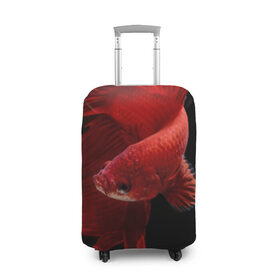 Чехол для чемодана 3D с принтом Бойцовая рыбка в Петрозаводске, 86% полиэфир, 14% спандекс | двустороннее нанесение принта, прорези для ручек и колес | Тематика изображения на принте: аквариумная | бойцовая | красивый | плавники | рыба | рыбка | хвост | япаонская