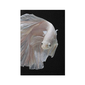 Обложка для паспорта матовая кожа с принтом Бойцовая рыбка в Петрозаводске, натуральная матовая кожа | размер 19,3 х 13,7 см; прозрачные пластиковые крепления | аквариумная | бойцовая | красивый | плавники | рыба | рыбка | хвост | япаонская