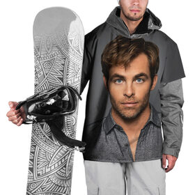Накидка на куртку 3D с принтом Крис Пайн в Петрозаводске, 100% полиэстер |  | celebrity | chris pine | актёр | американский | знаменитость | крис пайн