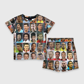 Детский костюм с шортами 3D с принтом Лучшие футболисты в Петрозаводске,  |  | великие | звёзды | знаменитости | игроки | легендарные | лучшие | самые крутые | футбол | футболисты | элита