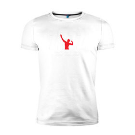 Мужская футболка премиум с принтом Zyzz White в Петрозаводске, 92% хлопок, 8% лайкра | приталенный силуэт, круглый вырез ворота, длина до линии бедра, короткий рукав | bodybuilding | zyzz | бодибилдинг | зиз | качок | мышцы