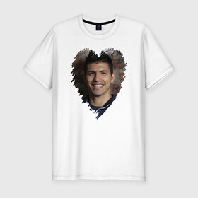 Мужская футболка премиум с принтом Серхио Агуэро - лучший в Петрозаводске, 92% хлопок, 8% лайкра | приталенный силуэт, круглый вырез ворота, длина до линии бедра, короткий рукав | 