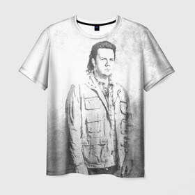 Мужская футболка 3D с принтом Юджин в Петрозаводске, 100% полиэфир | прямой крой, круглый вырез горловины, длина до линии бедер | walking dead | зомби | мертвецы | сериал | ходячие