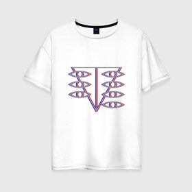 Женская футболка хлопок Oversize с принтом Евангелион Glitch в Петрозаводске, 100% хлопок | свободный крой, круглый ворот, спущенный рукав, длина до линии бедер
 | eva | evangelion | glitch