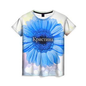 Женская футболка 3D с принтом Кристина в Петрозаводске, 100% полиэфир ( синтетическое хлопкоподобное полотно) | прямой крой, круглый вырез горловины, длина до линии бедер | девушке | имя | кристина | любимой | подарок | подарок любимой | подарок на 8 марта | подарок на день рождения | с 8 марта | цветок | цветы