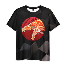 Мужская футболка 3D с принтом Howl в Петрозаводске, 100% полиэфир | прямой крой, круглый вырез горловины, длина до линии бедер | awp | cs go | howl | винтовка | вой | дракон | контр | кс го | ксго | м4а4 | скин | страйк