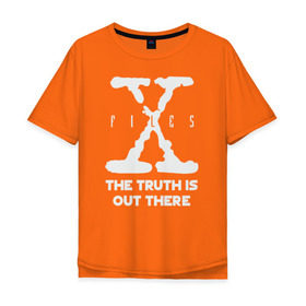 Мужская футболка хлопок Oversize с принтом X-Files в Петрозаводске, 100% хлопок | свободный крой, круглый ворот, “спинка” длиннее передней части | mulder | scully | x files | малдер | материалы | нло | пришельцы | секретные | скалли