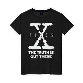 Женская футболка хлопок с принтом X-Files в Петрозаводске, 100% хлопок | прямой крой, круглый вырез горловины, длина до линии бедер, слегка спущенное плечо | mulder | scully | x files | малдер | материалы | нло | пришельцы | секретные | скалли