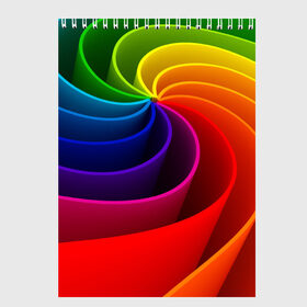 Скетчбук с принтом Радуга цвета в Петрозаводске, 100% бумага
 | 48 листов, плотность листов — 100 г/м2, плотность картонной обложки — 250 г/м2. Листы скреплены сверху удобной пружинной спиралью | гамма | зеленый | красный | радуга | синий | цвет