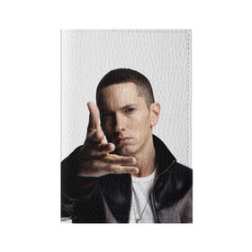 Обложка для паспорта матовая кожа с принтом Eminem в Петрозаводске, натуральная матовая кожа | размер 19,3 х 13,7 см; прозрачные пластиковые крепления | eminem | music | rap | usa | музыка | рэп | сша | эминем