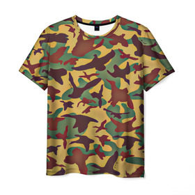 Мужская футболка 3D с принтом Полевая униформа в Петрозаводске, 100% полиэфир | прямой крой, круглый вырез горловины, длина до линии бедер | camo | армия | камо | камуфляж