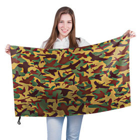 Флаг 3D с принтом Полевая униформа в Петрозаводске, 100% полиэстер | плотность ткани — 95 г/м2, размер — 67 х 109 см. Принт наносится с одной стороны | camo | армия | камо | камуфляж