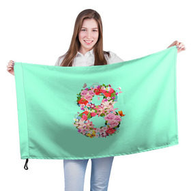 Флаг 3D с принтом 8 Марта в Петрозаводске, 100% полиэстер | плотность ткани — 95 г/м2, размер — 67 х 109 см. Принт наносится с одной стороны | 8 марта | жене | подарок | подарок 8 марта | подарок девушке | подарок жене | подарок любимой | праздник | цветы