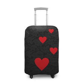 Чехол для чемодана 3D с принтом Кружево и седца в Петрозаводске, 86% полиэфир, 14% спандекс | двустороннее нанесение принта, прорези для ручек и колес | dg | dolce | gabbana | габбана | дольче | любовь | сердечко