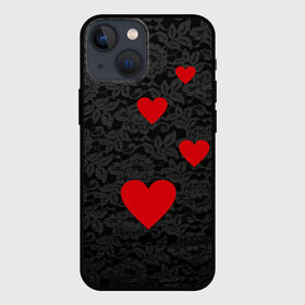 Чехол для iPhone 13 mini с принтом Кружево и сердца в Петрозаводске,  |  | dg | dolce | gabbana | габбана | дольче | любовь | сердечко